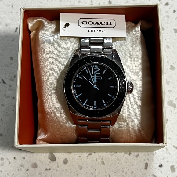 Coach Andee Unisex Boyfriend Watch in Stainless Steel - Picture 1 of 7